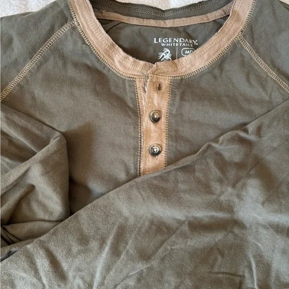 Legendary Whitetails Men's Recluse Raglan Henley - Army Green MEDIUM - NWOT - Picture 4 of 7